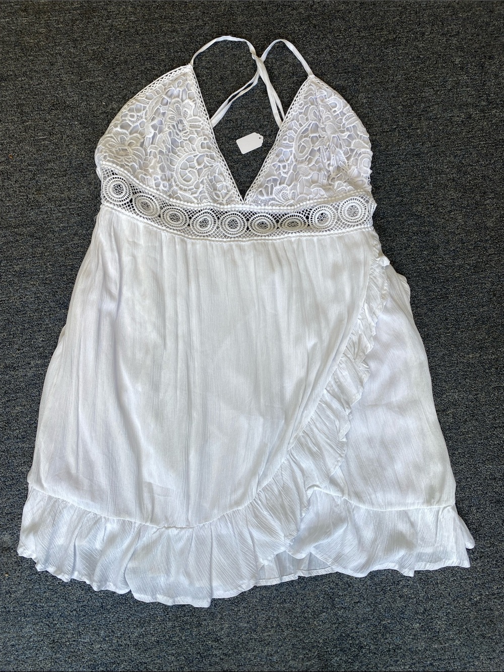 Rue21 White Lace-Trim Wrap Chemise